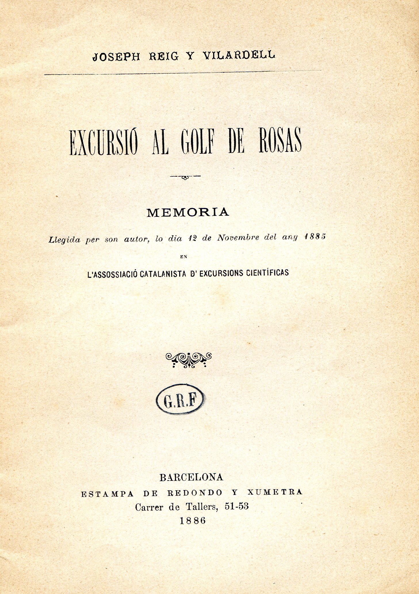 Excursió al Golf de Rosas : Memoria llegida per son autor, lo dia 12 de Novembre del any 1885 en l'Associació Catalanista d'Excursions Científicas - Miniatura 2