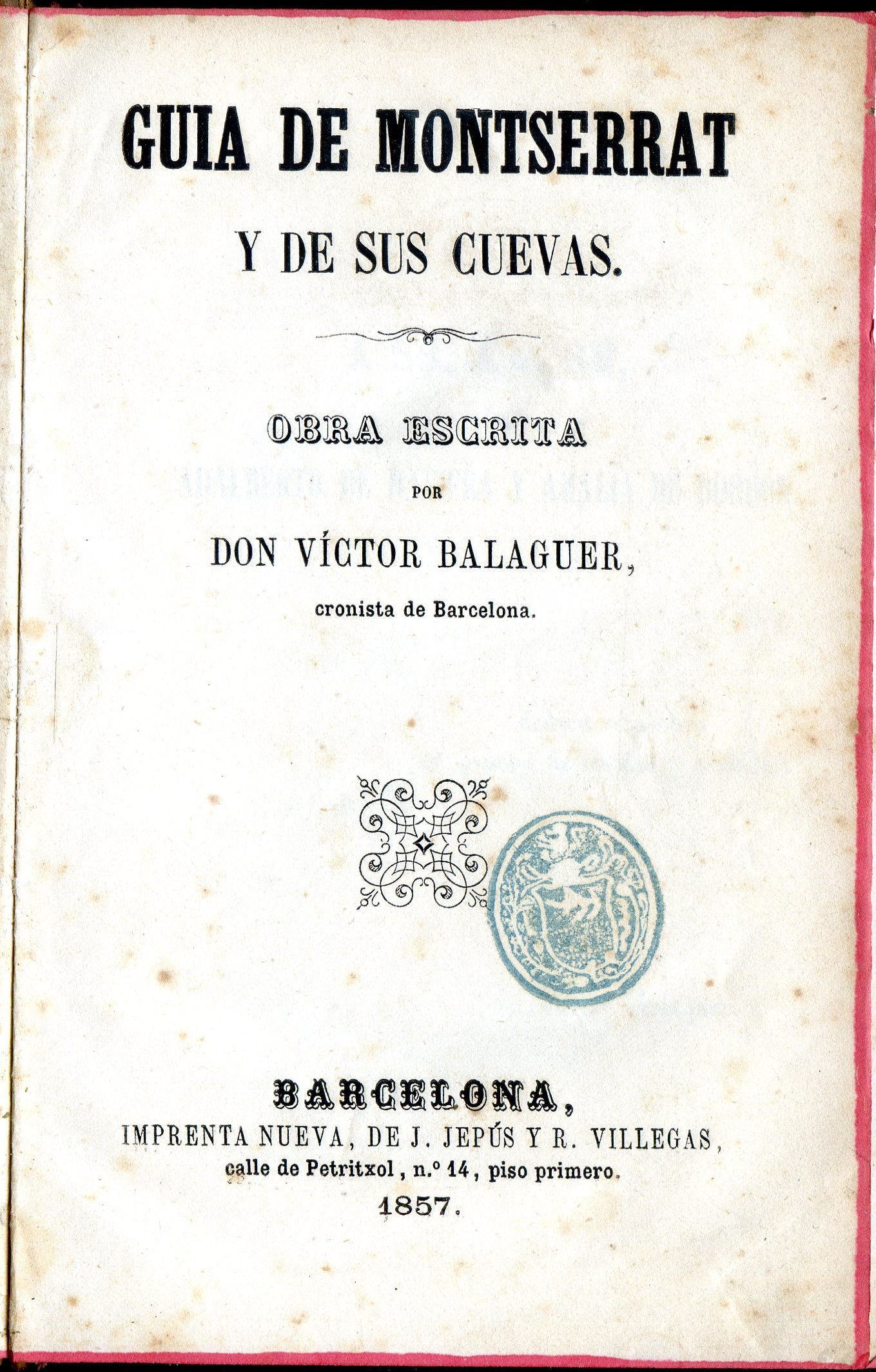 Guia de Montserrat y de sus cuevas - Portada