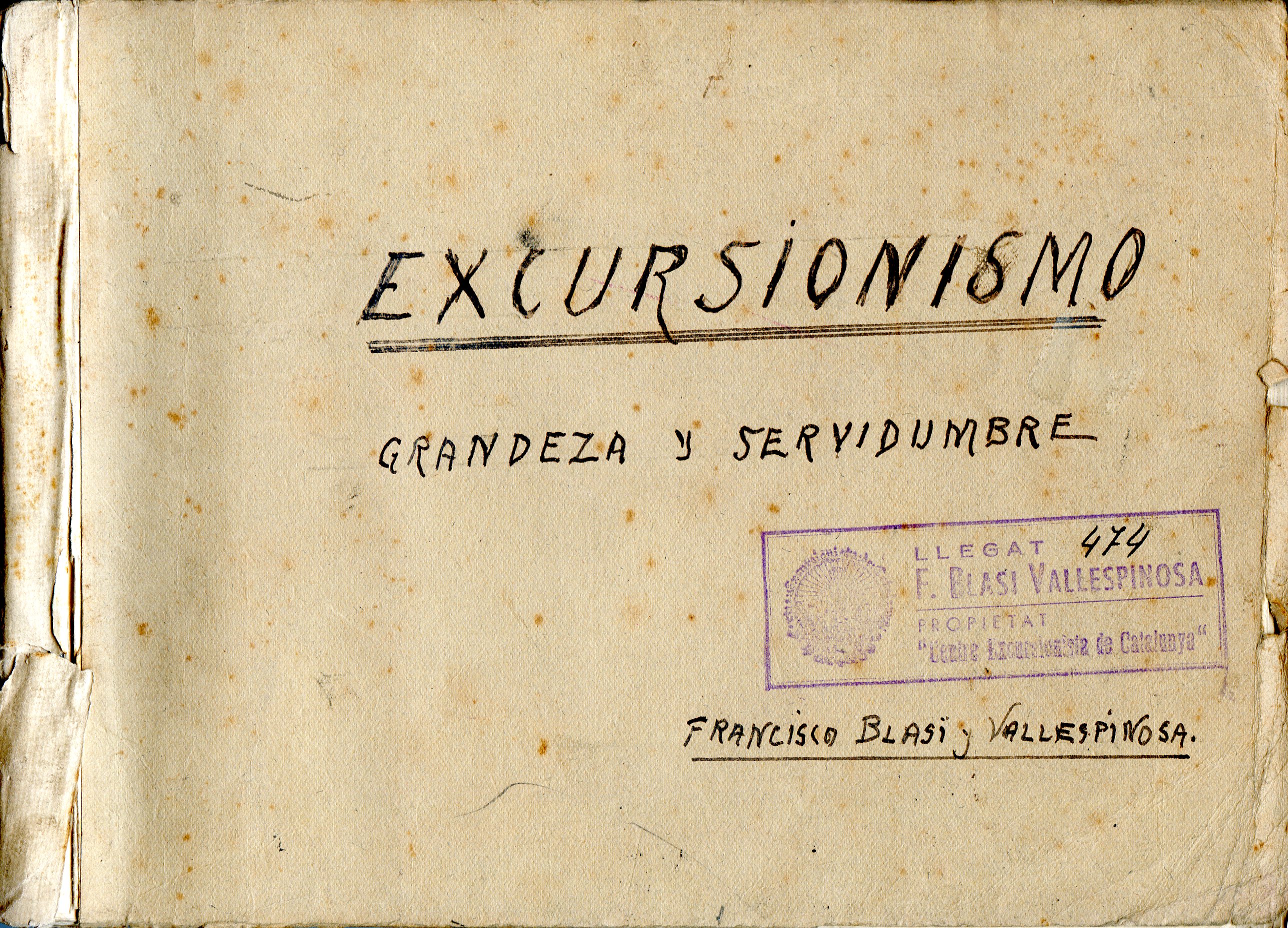 Excursionismo : Grandeza y servidumbre - Portada