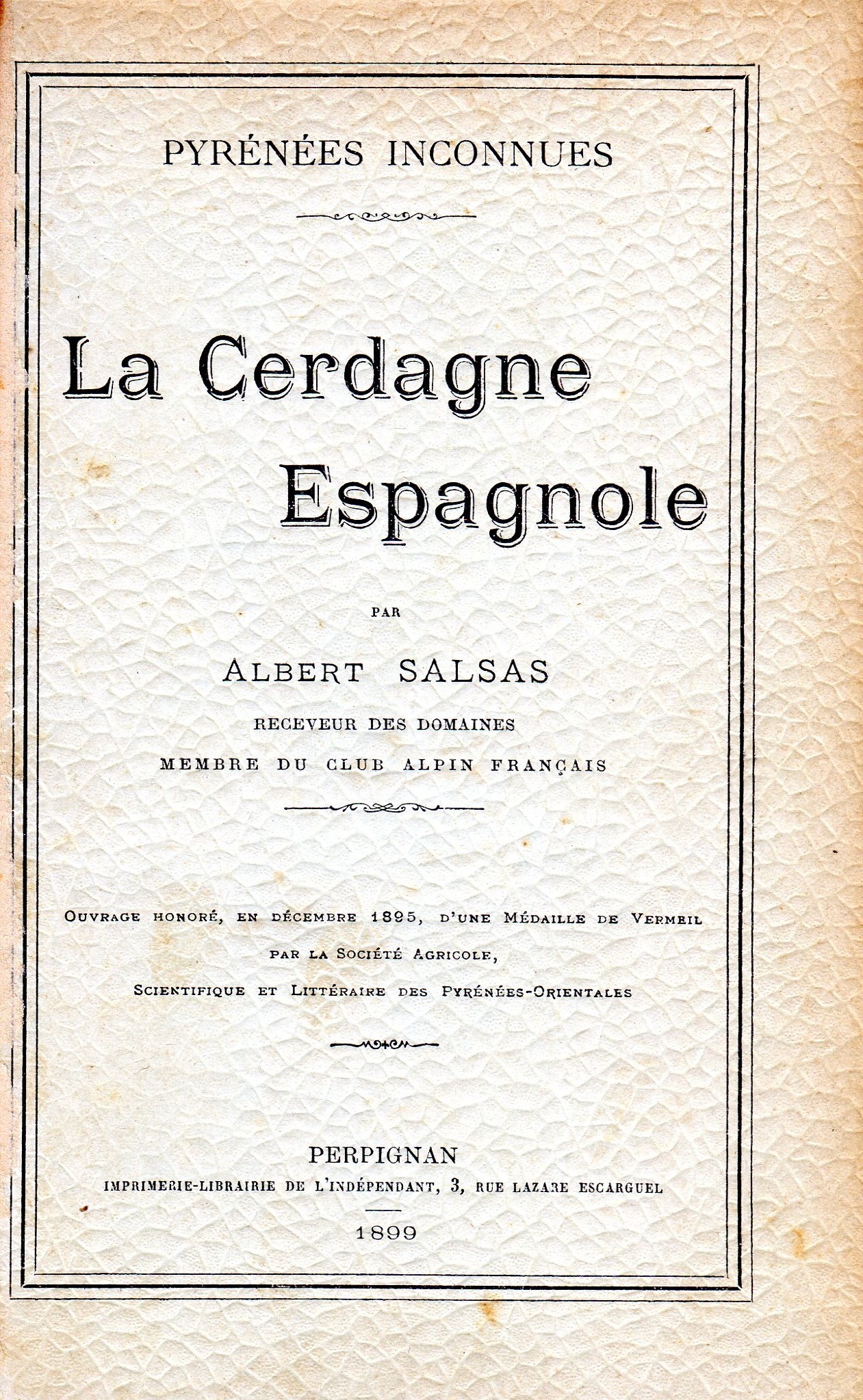 Cerdagne espagnole, La - Portada