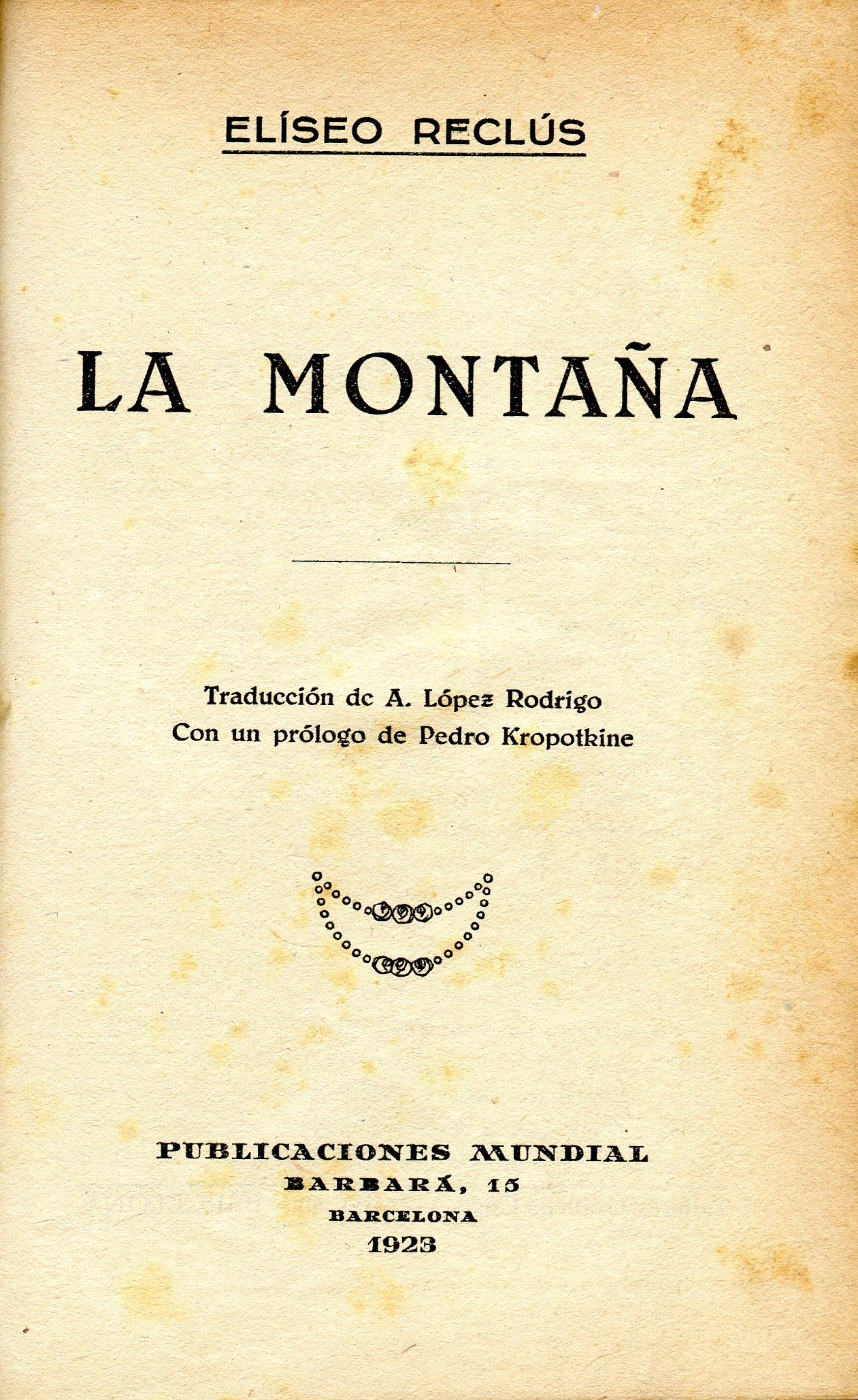 montaña, La - Portada