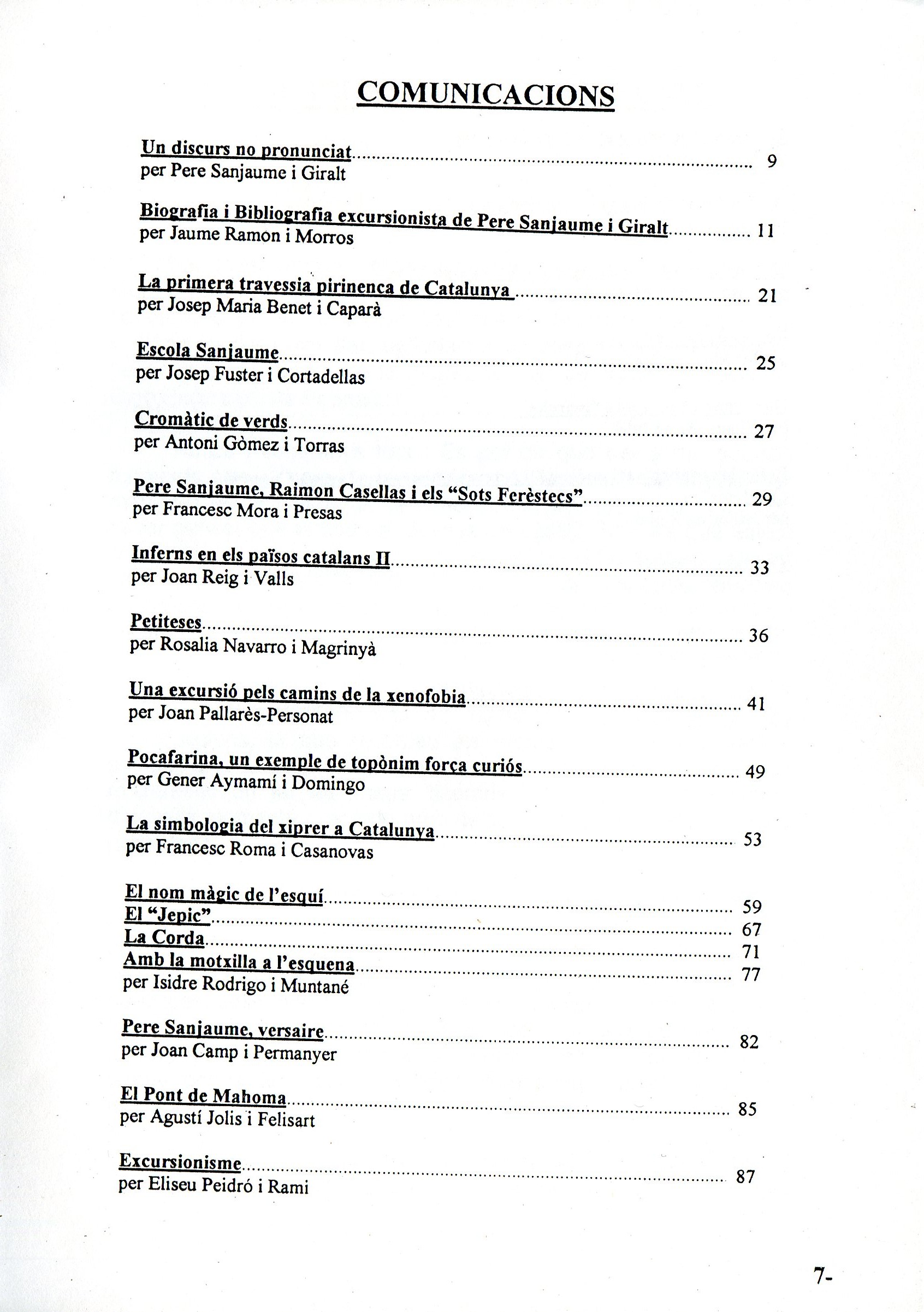 VII Jornades de Literatura Excursionista : Pere Sanjaume i Giralt - Miniatura 2